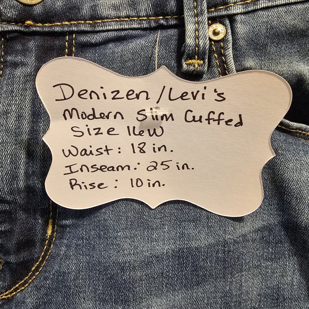 Denizen / Levi Modern Slim Cuffed Jeans, Sz 16W - Picture 4 of 4